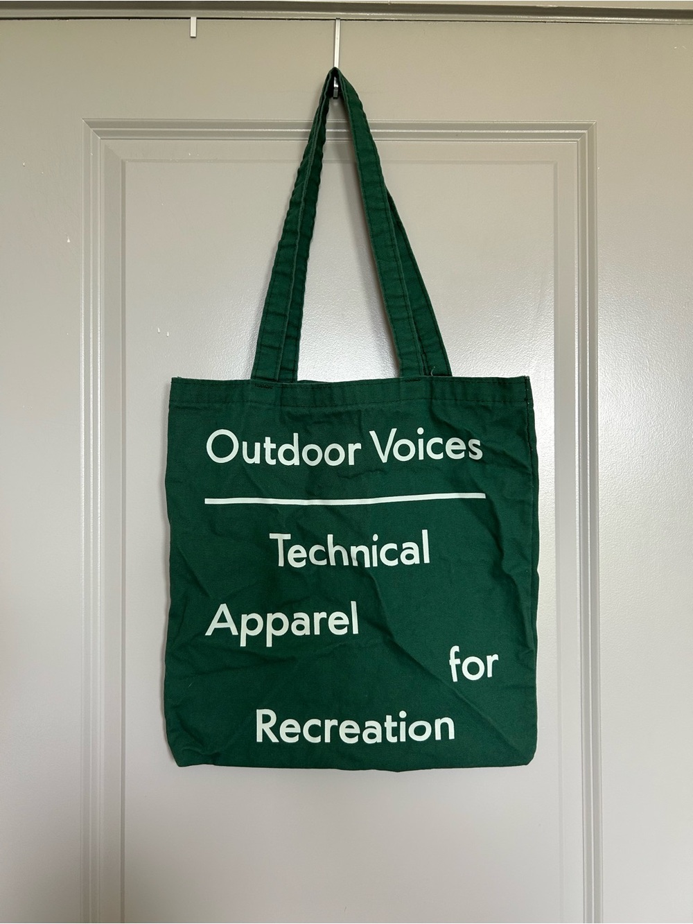 Outdoor Voices Green Canvas Logo Aspen Tote